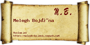 Melegh Bojána névjegykártya